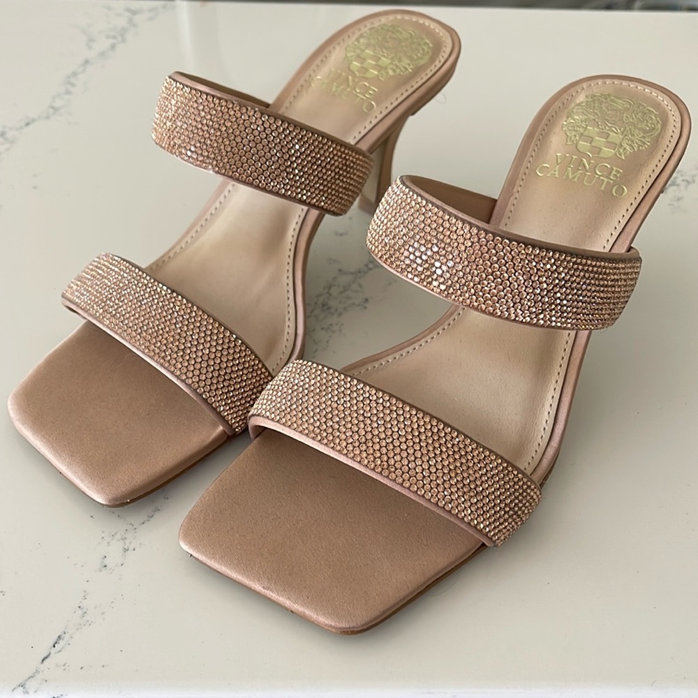 Vince Camuto Champagne Rhinestone Heels
